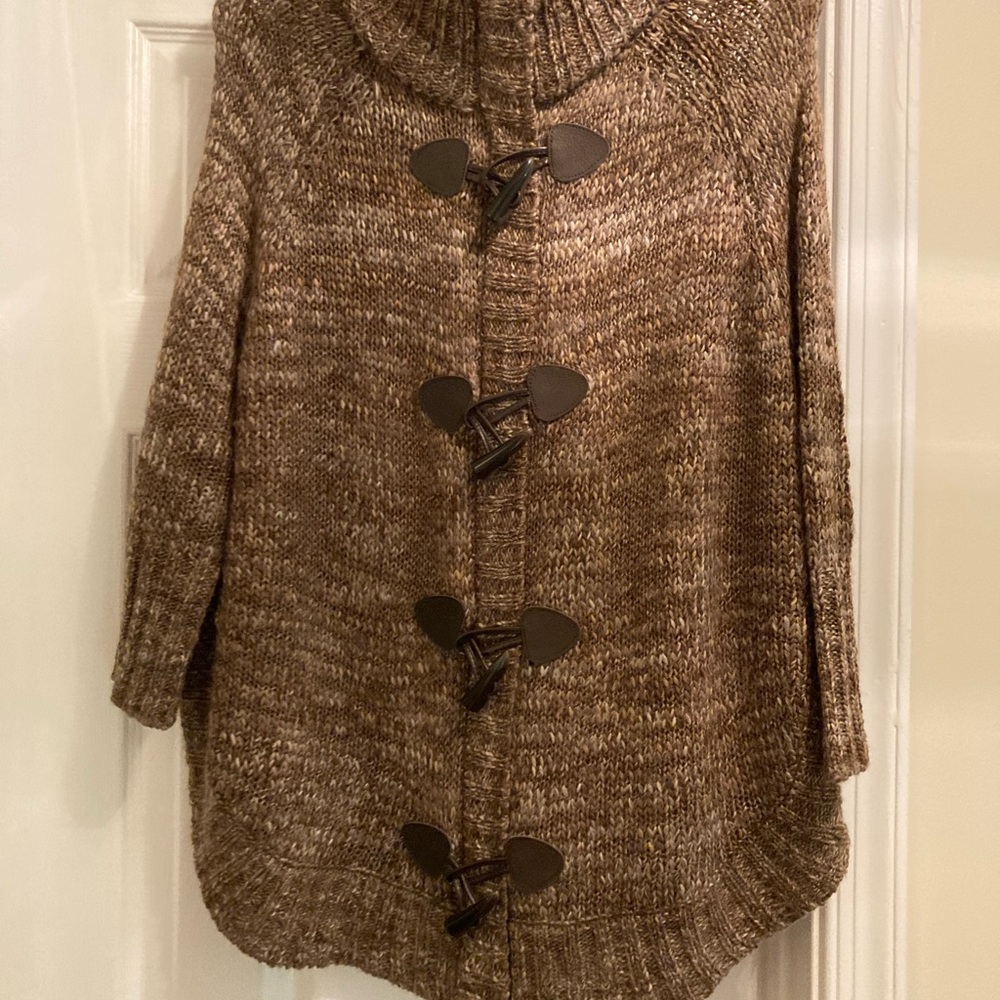 Cozy Brown Toggle-Front Women's Sweater